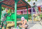 Menjelang Penutupan TMMD, Satgas Kodim 0717/Grobogan Percantik Dua Poskamling di Karangharjo